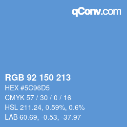 カラーコード: RGB 92 150 213 | qconv.com