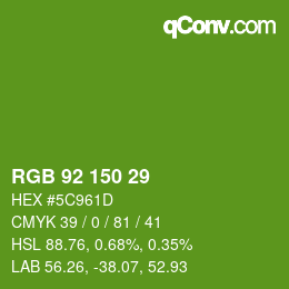 Color code: RGB 92 150 29 | qconv.com