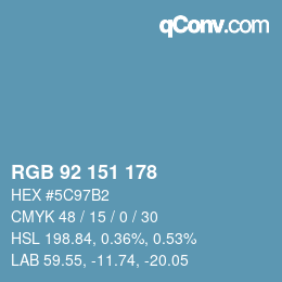 Color code: RGB 92 151 178 | qconv.com