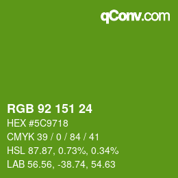 Color code: RGB 92 151 24 | qconv.com