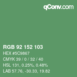 Color code: RGB 92 152 103 | qconv.com