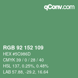 カラーコード: RGB 92 152 109 | qconv.com