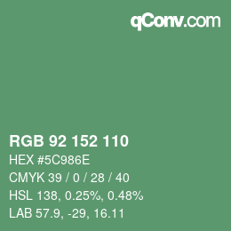 Color code: RGB 92 152 110 | qconv.com