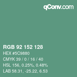 Color code: RGB 92 152 128 | qconv.com