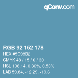 カラーコード: RGB 92 152 178 | qconv.com