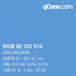 カラーコード: RGB 92 152 214 | qconv.com