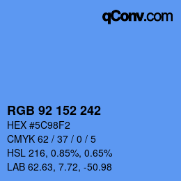 颜色代码: RGB 92 152 242 | qconv.com