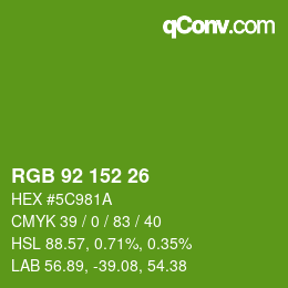 Color code: RGB 92 152 26 | qconv.com