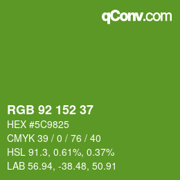 Color code: RGB 92 152 37 | qconv.com