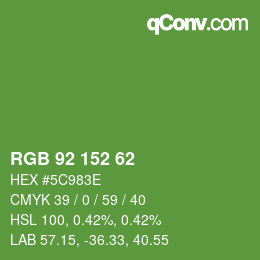 Color code: RGB 92 152 62 | qconv.com