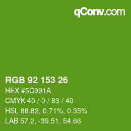Color code: RGB 92 153 26 | qconv.com