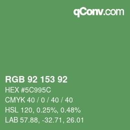 颜色代码: RGB 92 153 92 | qconv.com