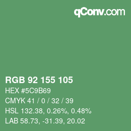 颜色代码: RGB 92 155 105 | qconv.com