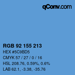 Color code: RGB 92 155 213 | qconv.com