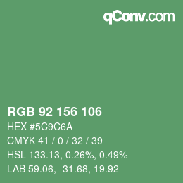 Color code: RGB 92 156 106 | qconv.com