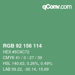 Color code: RGB 92 156 114 | qconv.com