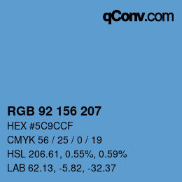 カラーコード: RGB 92 156 207 | qconv.com
