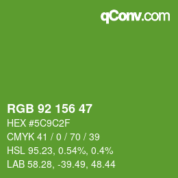 Color code: RGB 92 156 47 | qconv.com