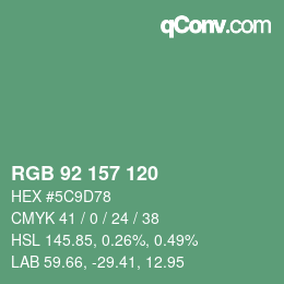 Color code: RGB 92 157 120 | qconv.com