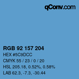 颜色代码: RGB 92 157 204 | qconv.com