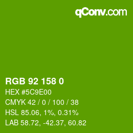 Color code: RGB 92 158 0 | qconv.com