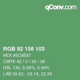 颜色代码: RGB 92 158 103 | qconv.com