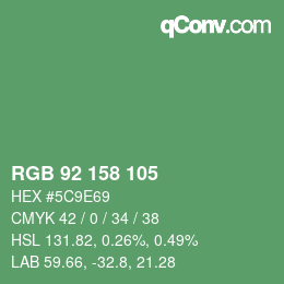 Color code: RGB 92 158 105 | qconv.com