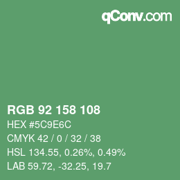 颜色代码: RGB 92 158 108 | qconv.com