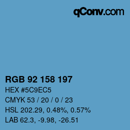カラーコード: RGB 92 158 197 | qconv.com