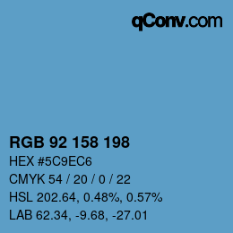カラーコード: RGB 92 158 198 | qconv.com