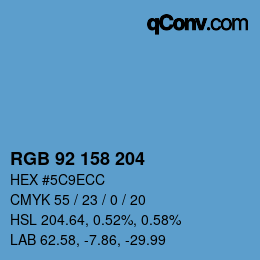 颜色代码: RGB 92 158 204 | qconv.com