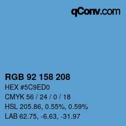 カラーコード: RGB 92 158 208 | qconv.com