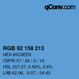 カラーコード: RGB 92 158 213 | qconv.com