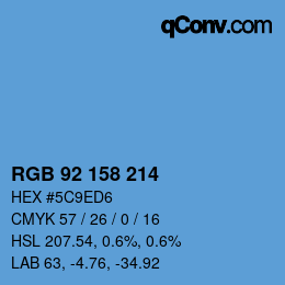 Color code: RGB 92 158 214 | qconv.com