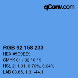 Color code: RGB 92 158 233 | qconv.com