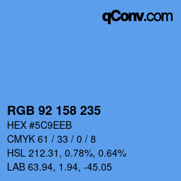 颜色代码: RGB 92 158 235 | qconv.com