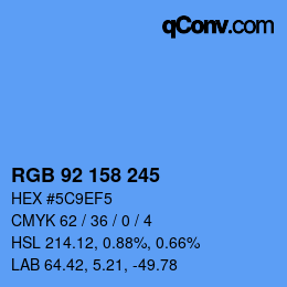 カラーコード: RGB 92 158 245 | qconv.com