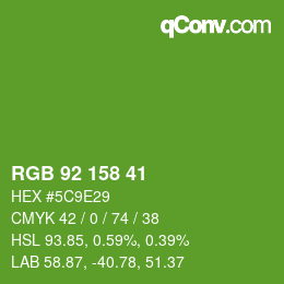 颜色代码: RGB 92 158 41 | qconv.com