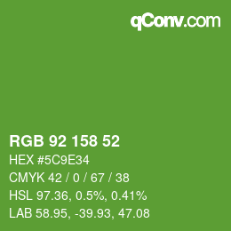 颜色代码: RGB 92 158 52 | qconv.com