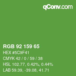 カラーコード: RGB 92 159 65 | qconv.com
