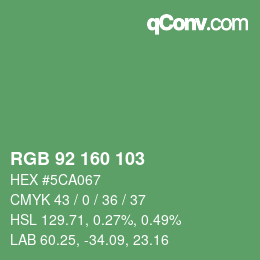 Color code: RGB 92 160 103 | qconv.com