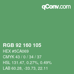 Color code: RGB 92 160 105 | qconv.com