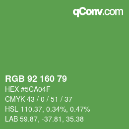 Color code: RGB 92 160 79 | qconv.com