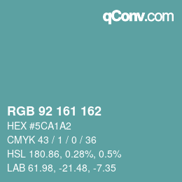 Color code: RGB 92 161 162 | qconv.com