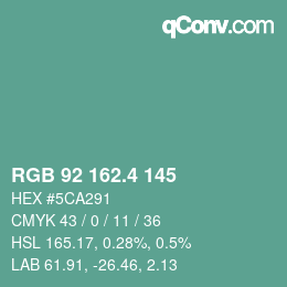 カラーコード: RGB 92 162.4 145 | qconv.com