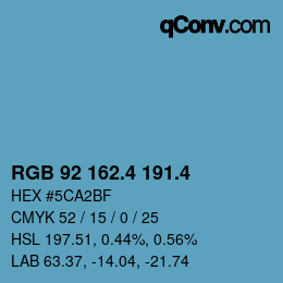 カラーコード: RGB 92 162.4 191.4 | qconv.com