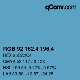 カラーコード: RGB 92 162.4 196.4 | qconv.com