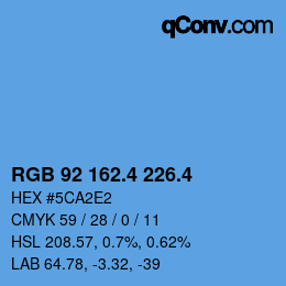 カラーコード: RGB 92 162.4 226.4 | qconv.com