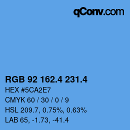 カラーコード: RGB 92 162.4 231.4 | qconv.com