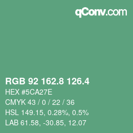 カラーコード: RGB 92 162.8 126.4 | qconv.com